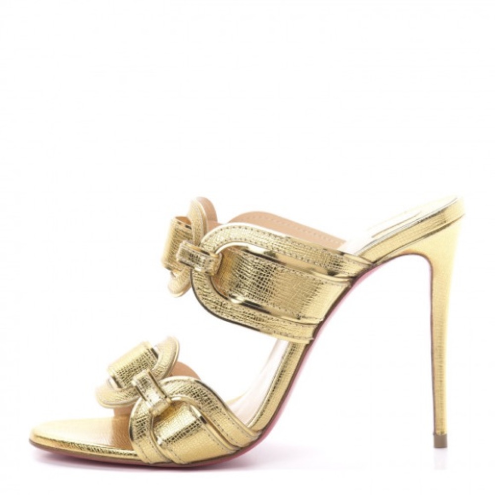 CHRISTIAN LOUBOUTIN
Lame Specchio Balistra 100 Slide Sandals Gold